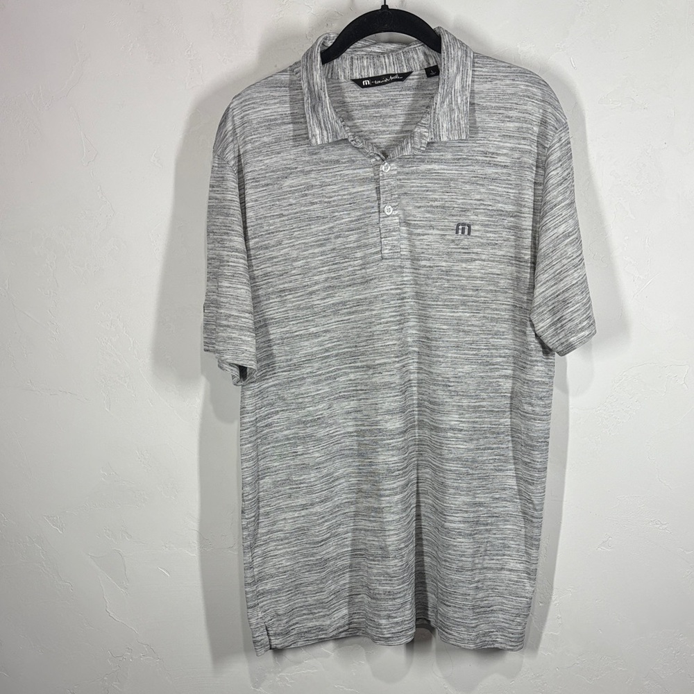Travis Mathew Men's Gray Polo Shirt size large